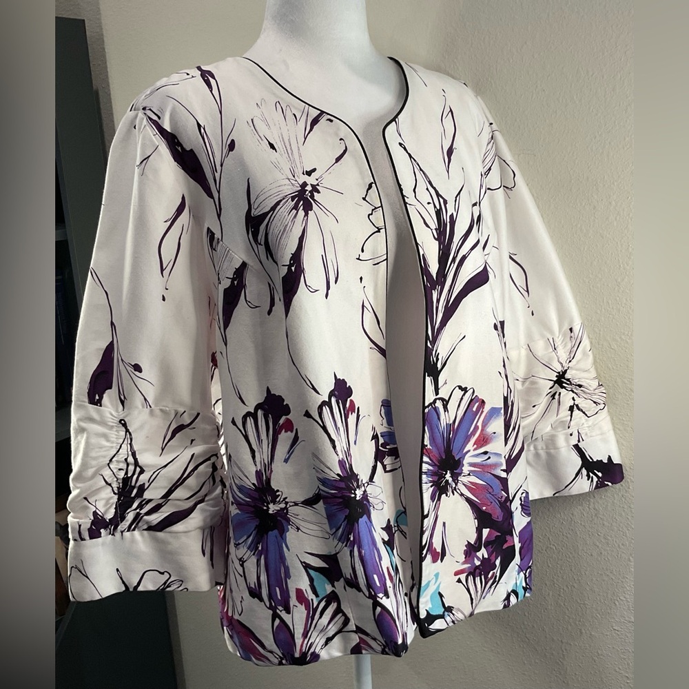 Molly & Maxx Floral Open Front Jacket